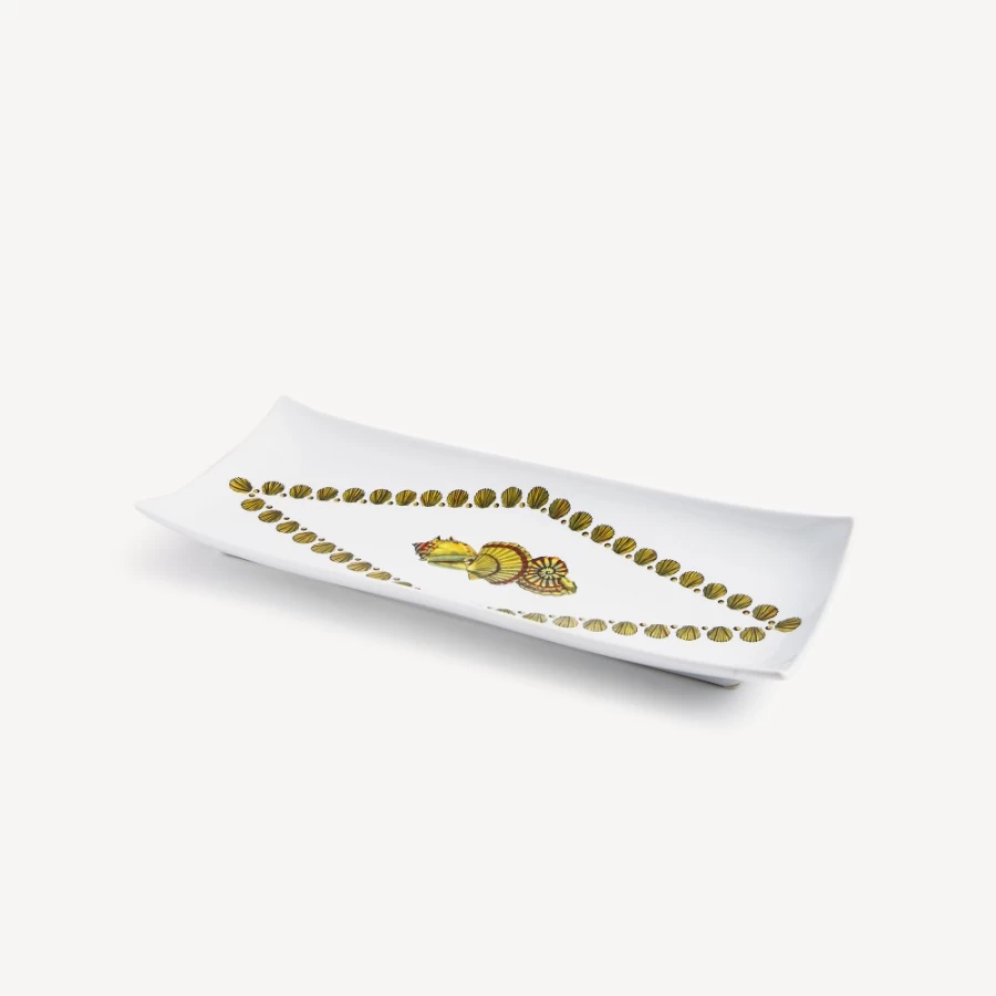 Fornasetti Multicolour Rectangular Tray Giro Di Conchiglie Decorative Shell Design