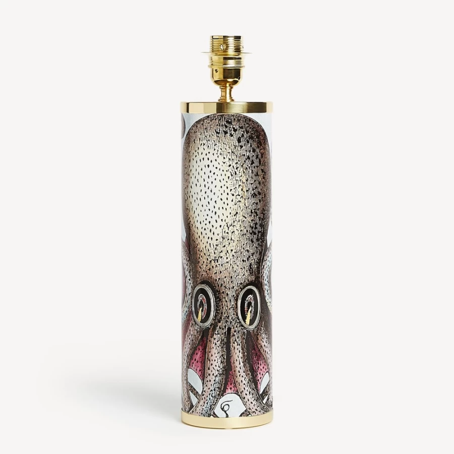 Fornasetti Multicolour Cylindrical Lamp Base Polipo - Designer Home Decor Lighting