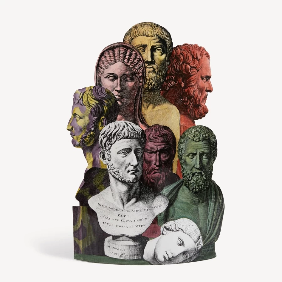 Fornasetti Trompe L'Oeil Antique Heads Multicolour Umbrella Stand