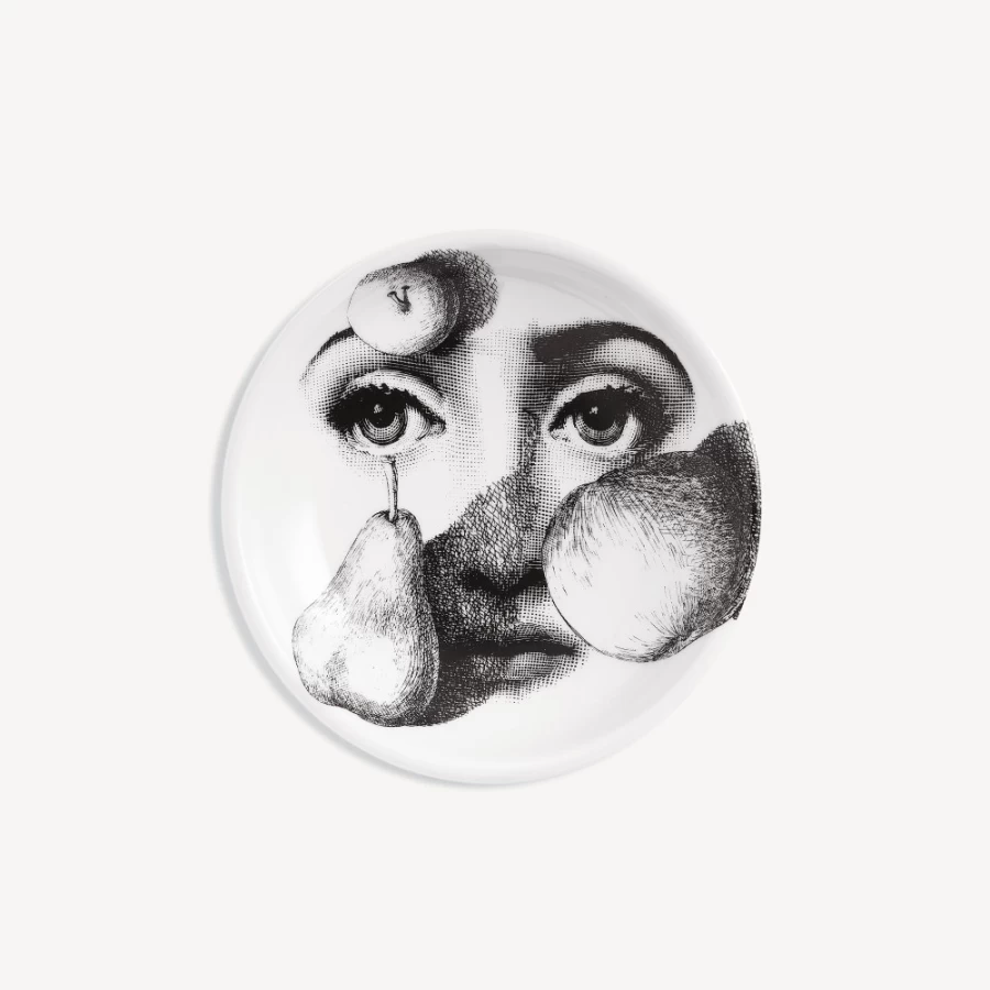 Fornasetti Ashtray Tema E Variazioni N.218 White and Black Decorative Collectible