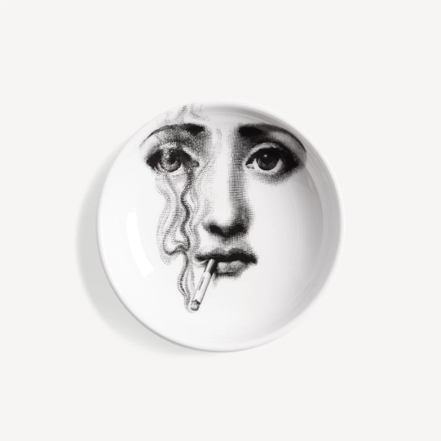 Fornasetti White and Black Tema E Variazioni N.81 Ashtray