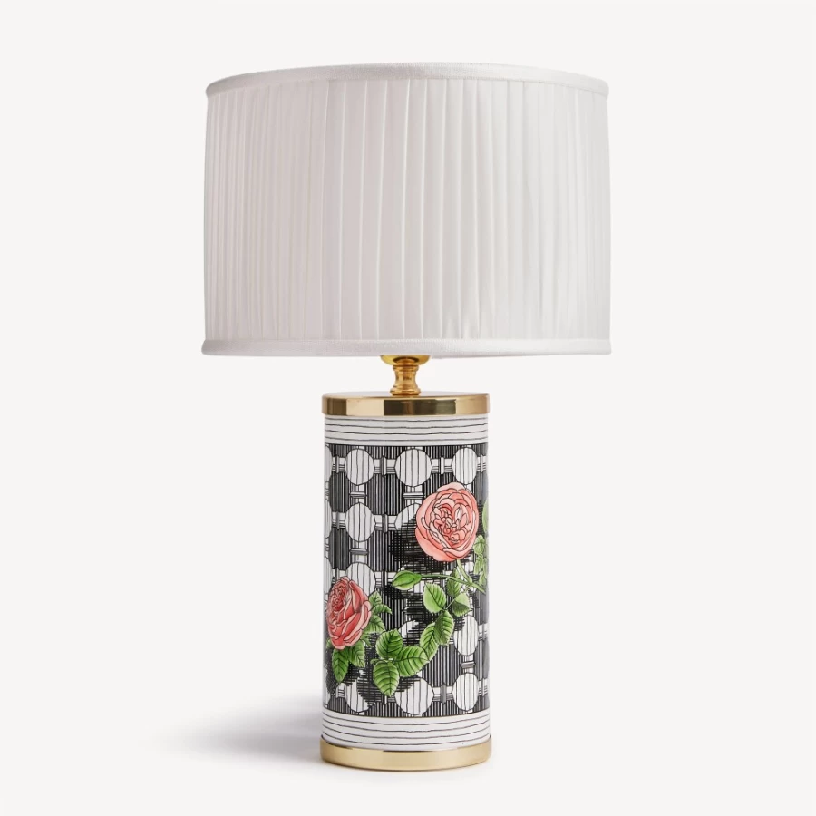 Fornasetti White Pleated Fabric Semi-Cylindrical Lampshade - Elegant Designer Lighting
