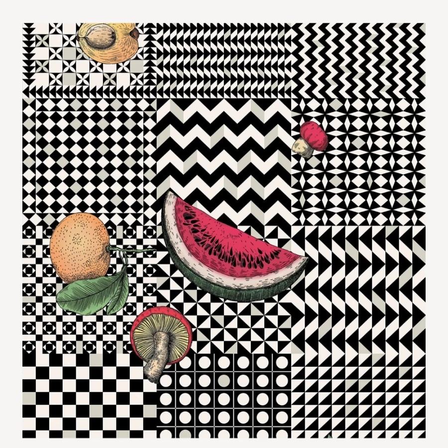 Fornasetti Original Wallpaper Frutta E Geometrico Design