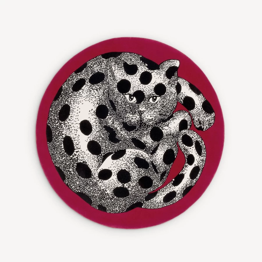 Fornasetti High Fidelity Rug in White, Black & Red - Premium Designer Floor Covering