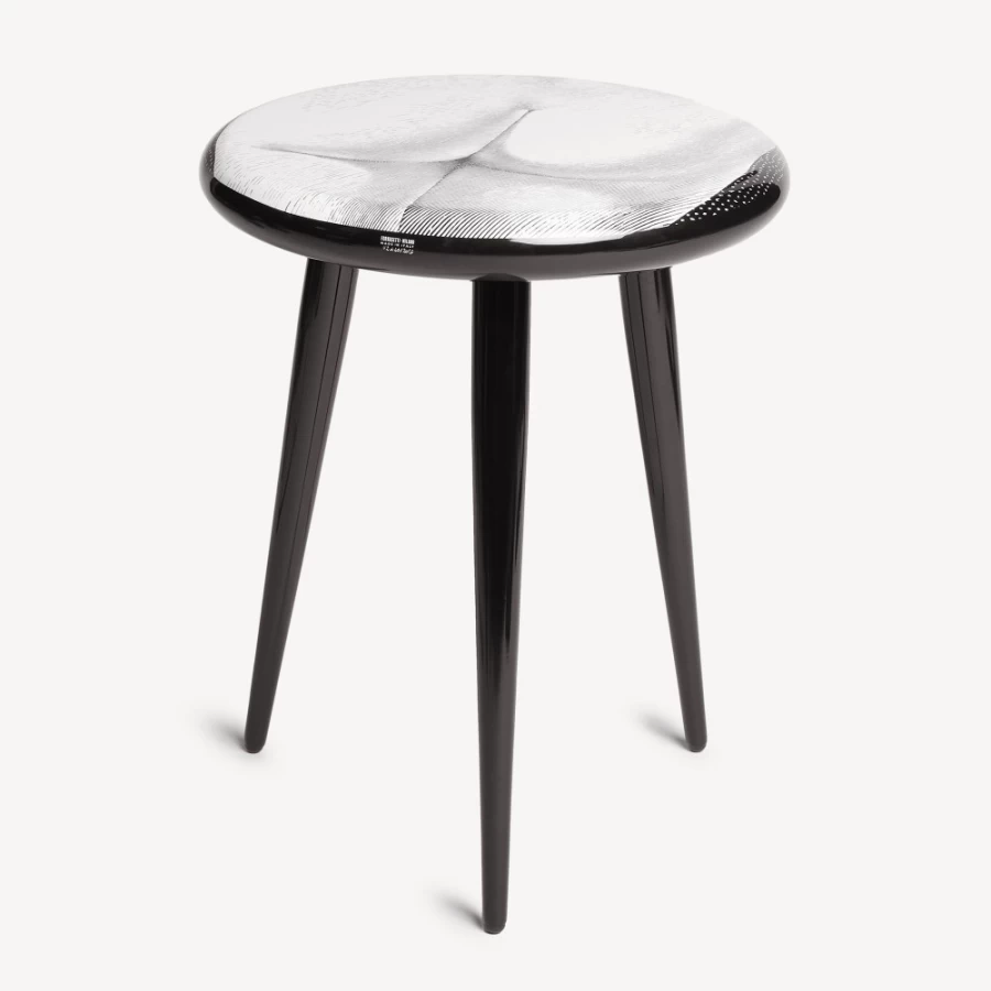 Fornasetti White and Black Ergonomic Stool - Modern Design for Comfort and Style