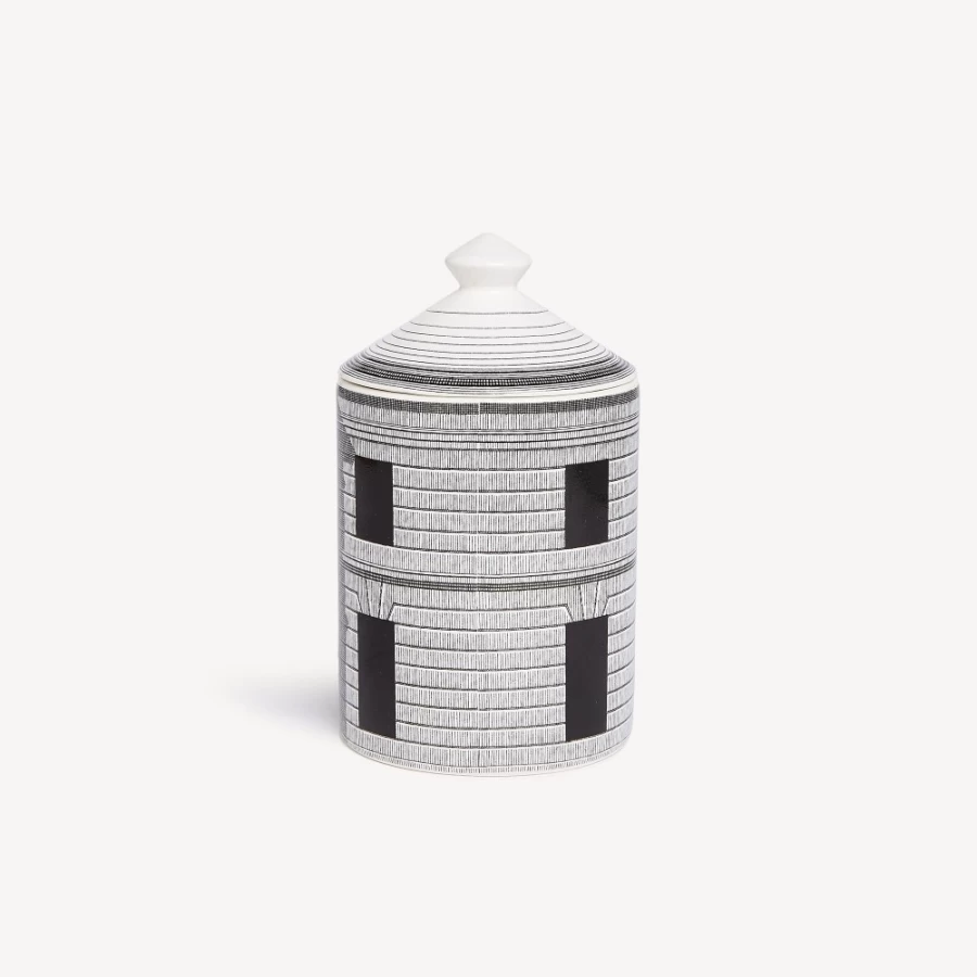 Fornasetti White and Black Scented Candle - Decor Architettura with Immaginazione Fragrance