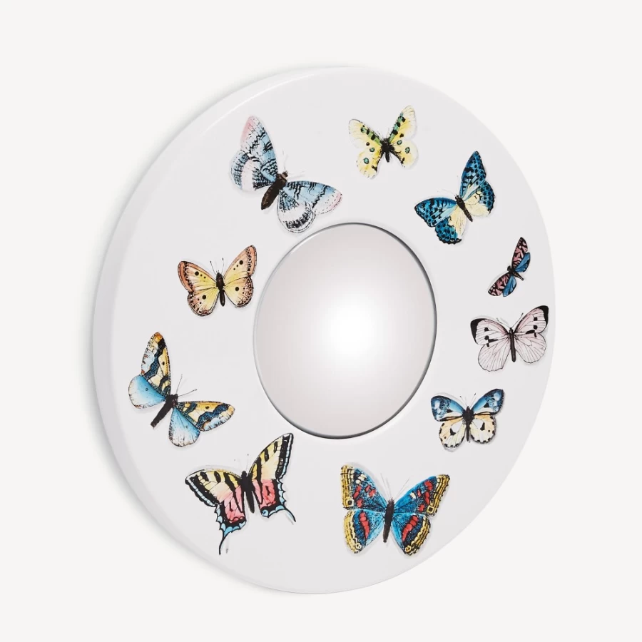 Fornasetti Multicolour Farfalle Frame with Convex Mirror - Decorative Wall Art