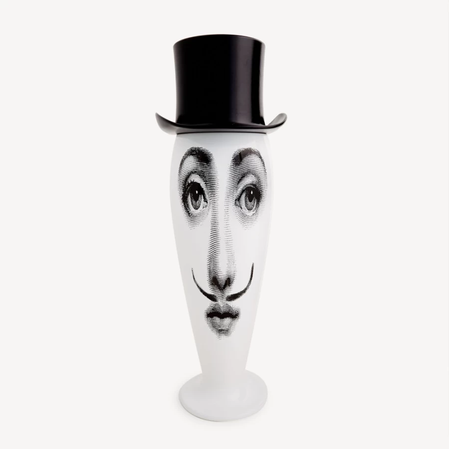 Fornasetti Smilzo Moustache Vase in White and Black - Decorative Ceramic Home Decor
