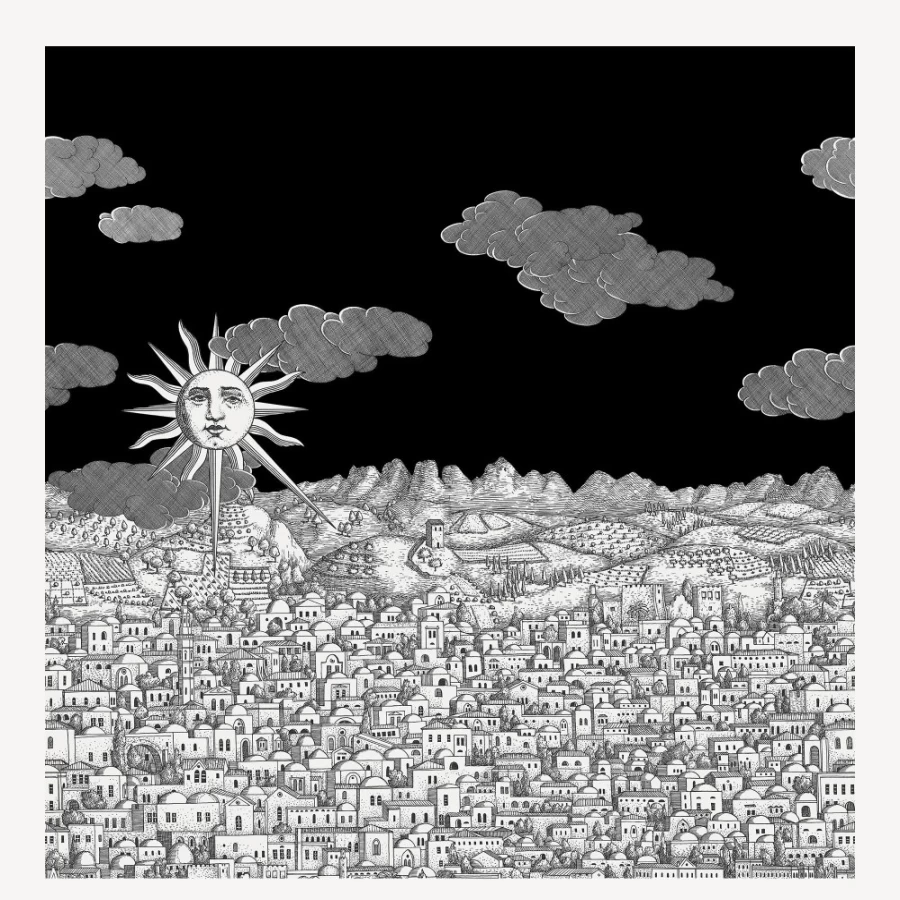 Fornasetti Wallpaper Vista Mediterranea Charcoal Sky Luxury Designer Wall Murals