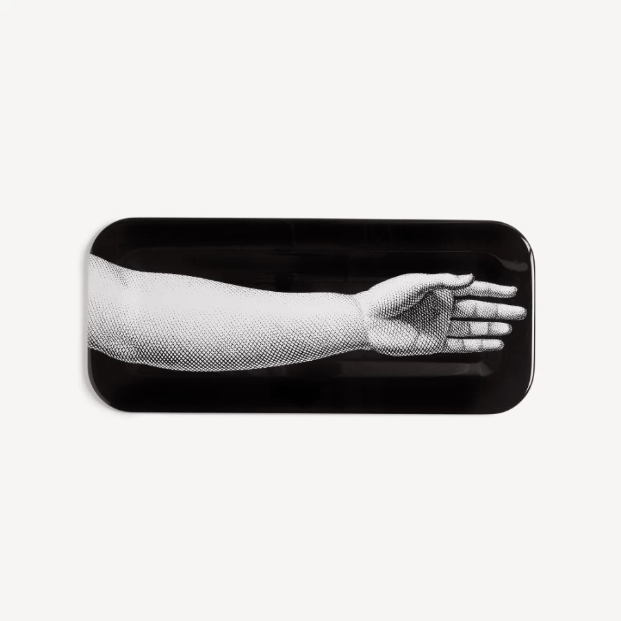 Fornasetti White and Black Tray Mano Decorative Collectible