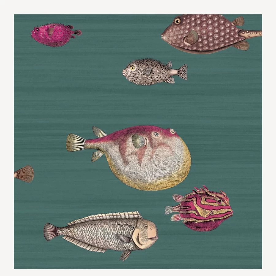 Fornasetti Viridian Aquarium Wallpaper – Premium Italian Design