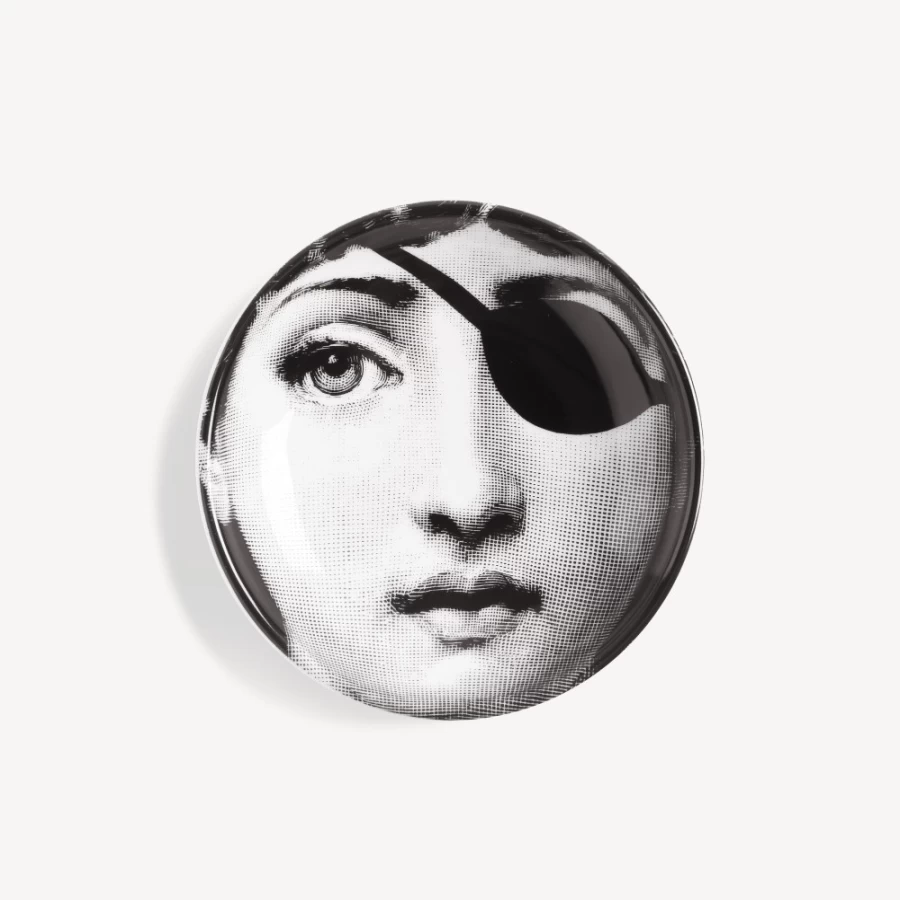 Fornasetti White and Black Tema E Variazioni N.8 Ashtray