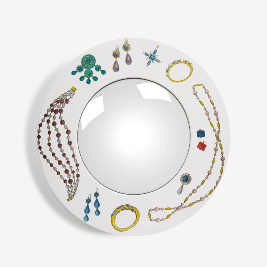 Fornasetti Multicolour Convex Mirror Frame Gioielli - Decorative Wall Art