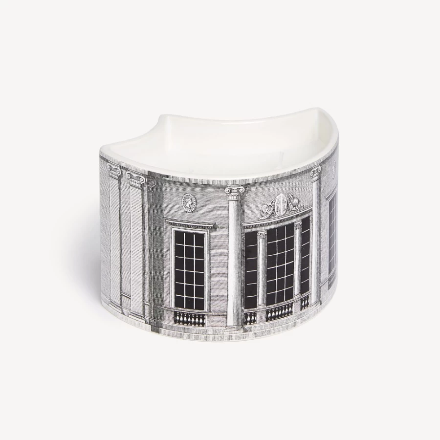 Fornasetti White and Black Architettura Scented Candle - Nel Mentre Vase Decor - Immaginazione Fragrance